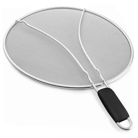 13-Inch Stainless Steel Grease Splatter Screen with Resting Feet.