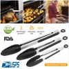 3-Piece Stainless Steel Locking Tongs with Silicone Tips.