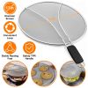 13-Inch Stainless Steel Grease Splatter Screen with Resting Feet.