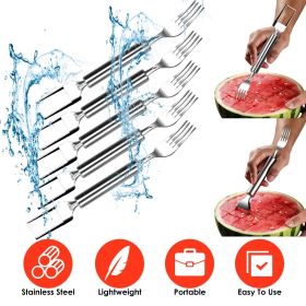 5-Piece Stainless Steel Watermelon Cutter and Fork Set.