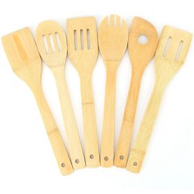 6-Piece Bamboo Cooking Utensil Set for Nonstick Cookware.