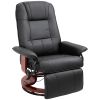 HOMCOM Living Room Relaxation: Black Faux Leather Swivel Recliner with Adjustable Footrest