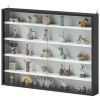 HOMCOM Display Cabinet 5-Tier Black White Glass Case with 2 Doors Adjustable Shelves Wall-Mounted