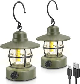 2-Pack Rechargeable Camping Lanterns for Outdoor and Emergency Use
