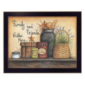 "Family and Friends" By Mary June, Printed Wall Art, Ready To Hang Framed Poster, Black Frame