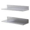 VEVOR 8.6" x 24" Stainless Steel Shelf, Wall Mounted Floating Shelving with Backsplash, 44 lbs Load Capacity Commercial Shelves