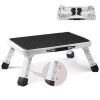 Step Stool 1-Step 330lbs Capacity, Folding Steel Step Ladder 3 Adjustable Height, Portable Toddler Step Stools for Adults