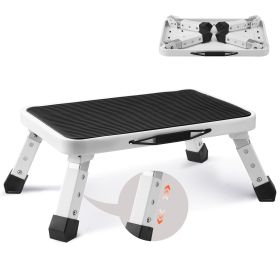 Step Stool 1-Step 330lbs Capacity, Folding Steel Step Ladder 3 Adjustable Height, Portable Toddler Step Stools for Adults