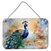 NEW Peacock Wall or Door Hanging Prints Aluminum Metal Sign Kitchen Wall Bar Bathroom Plaque Home Decor, 8HX12W, Multicolor