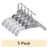 (5 pack) Dress Hanger, 4 Pack, Adult, Crystal Clear Plastic, Swivel Neck