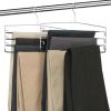 (4 pack) 4-Tier Pant & Skirt Hanger, Heavy Duty Metal, Space Saving