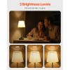 Cordless Table Lamp, 5200mAh Built-in Rechargeable Battery Desk Lamp, 3-Level Brightness, Fabric Shade, 2700-3000K Color Temperature