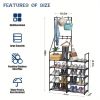 5 Tier Shoe Rack Storage Organizer Freestanding Coat and Shoe Rack Holds 25 to 30 Pairs Entryway Hallway Closet Shoe Shelf Space Saving Metal Frame Sh