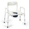 3-in-1 Heavy-Duty Commode Chair with Removable Bucket and Adjustable Height