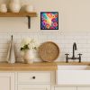 Colorful Roses Framed Metal Print Bathroom, Kitchen, Office, Home Decor Wall Art Ready to Hang, Square, 8X8