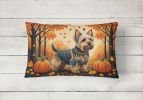 Autumn Leaves Throw Pillow Throw Pillow for Indoor Couch Bed Outdoor Patio Washable, Silky Terrier,12Hx16W