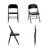 All-Steel Folding Chair, Double Braced, Black