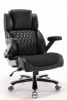500lbs Big and Tall Office Chair-Ergonomic Mesh Seat Desk Chair with Adjustable Lumbar Support, Lifting Headrest, 3D Flip Arms & Large Rubber Casters