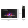 HOMCOM 28.5" 1450W Electric Wall-Mounted Fireplace with Flame Effect, 7 Color Background Light, Black
