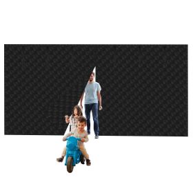 1Pc 16x7FT Magnetic Insulated Garage Door Curtain with Roll-Up Straps. (Option: Black-L)