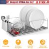 Stainless Steel Dish Drying Rack with Drainboard and Cutlery Holder