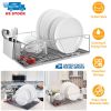 Stainless Steel Dish Drying Rack with Drainboard and Cutlery Holder