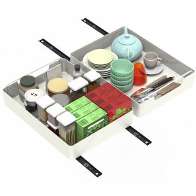 2-Piece Pull-Out Cabinet Organizer with Sliding Steel Drawers (Option: 30cm)