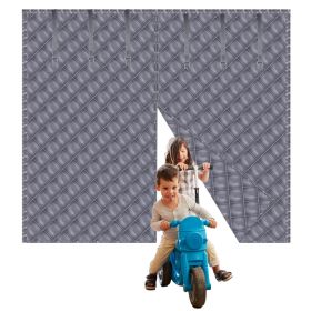 1Pc 16x7FT Magnetic Insulated Garage Door Curtain with Roll-Up Straps. (Option: Grey-M)