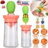 2-in-1 Glass Oil Dispenser with Measuring Dropper and Silicone Brush