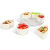 2-Piece Rotating Divided Snack Tray with Lid and Handle