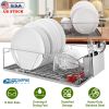 Stainless Steel Dish Drying Rack with Drainboard and Cutlery Holder