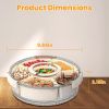 2-Piece Rotating Divided Snack Tray with Lid and Handle