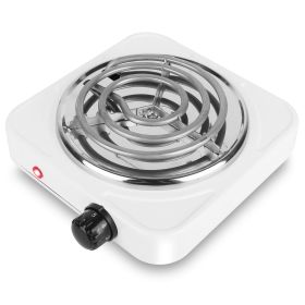 1000W Portable Coil Hot Plate with 5 Heat Settings (Option: 1Burner_White)