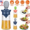 2-in-1 Glass Oil Dispenser with Measuring Dropper and Silicone Brush