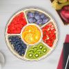 2-Piece Rotating Divided Snack Tray with Lid and Handle