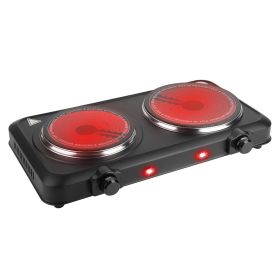 l1800W Portable Dual Infrared Hot Plate with Stepless Heat Control (Option: ElectricDoubleBurner)