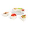 2-Piece Rotating Divided Snack Tray with Lid and Handle
