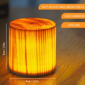 Rechargeable Wood Touch LED Table Lamp for Bedroom and Living Room. (Ships From: China, Emitting Color: A)