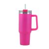 30-Ounce Insulated Stainless Steel Travel Tumbler with Straw and Handle.