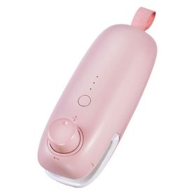 2-in-1 USB Rechargeable Mini Heat Sealer and Bag Cutter (Color: Pink)