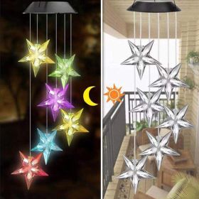 Color-Changing Solar LED Hummingbird and Butterfly Wind Chime for Outdoor Garden Decor. (Ships From: China, Emitting Color: 04)