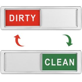 2-Pack Dishwasher Clean Dirty Magnetic Indicator Signs. (Color: Black)