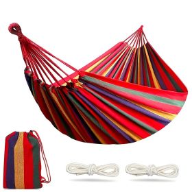 Portable Outdoor Camping Hammock with Tree Straps, Travel Bag and 450 lb Capacity (Color: Red, size: 260*80CM)