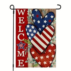 4th of July Patriotic Double-Sided Linen Garden Flag 12x18 Inch. (Style: American 2 pcs)