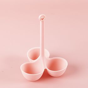 3-Hole Silicone Egg Poacher and Steamer Tray. (Color: Pink)
