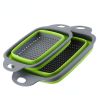 2-Piece Collapsible Silicone Colander Set with Handles.