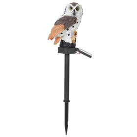 Solar LED Owl Garden Light with IP65 Waterproof Design. (Color: Brown)