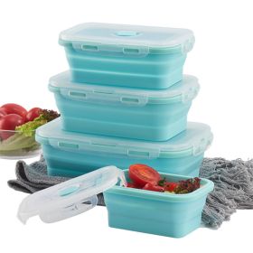 Reusable Pizza Slice Storage Container with Microwavable Serving Trays. (Color: Blue, size: 1200ML)