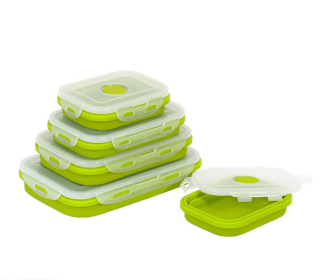 Reusable Pizza Slice Storage Container with Microwavable Serving Trays. (Color: Green, size: 1200ML)