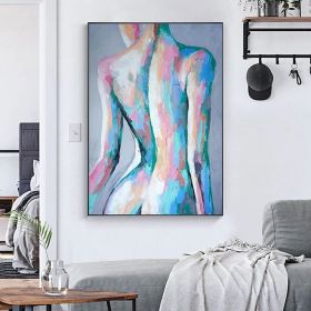 Hand-Painted Abstract Woman Figure Canvas Wall Art for Modern Home Decor. (Style: 03, size: 150x220cm)
